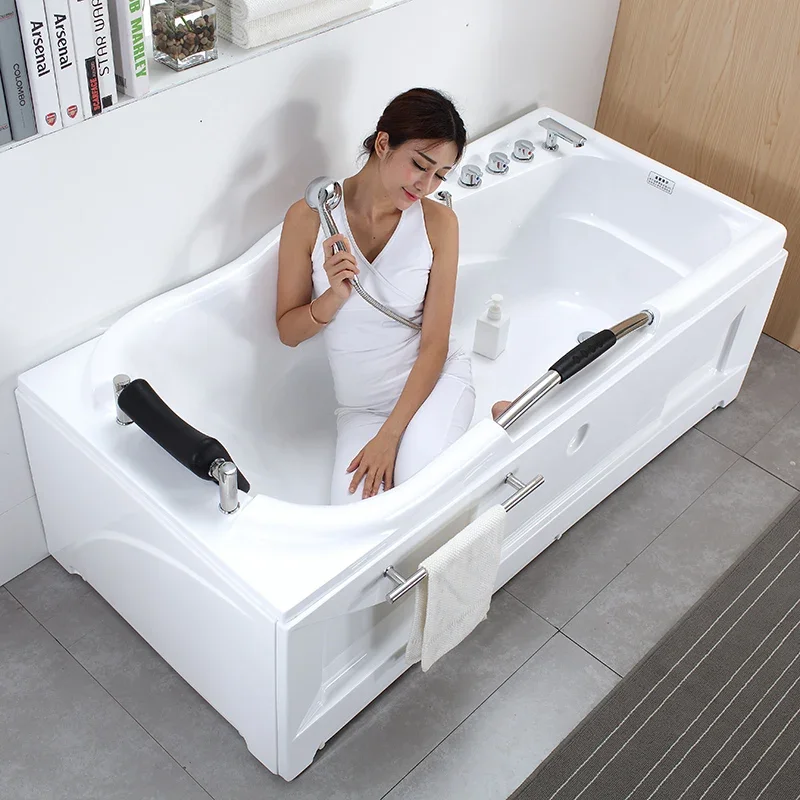 Acrylic small apartment home surf massage adult bathtub 1.4-1 meters wide 80 cm