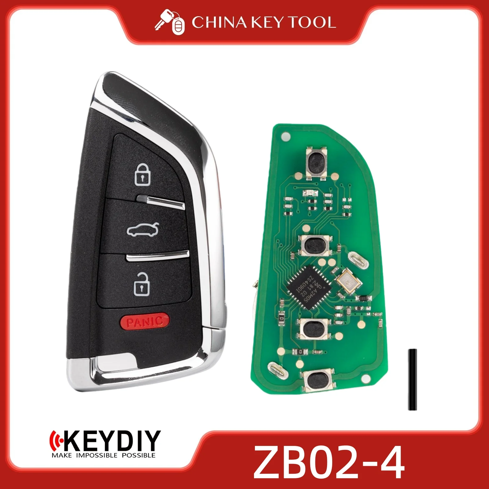 

KEYDIY KD ZB02-4 Universal Smart Remote Key 3+1 Buttons for Keyless Entry Systems (1pc)