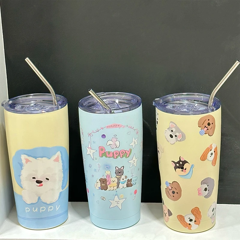 

Cute Stainless Steel Thermal Bottle Kawaii Coffee Travel Mug Vacuum Flasks Thermos Portable Large Korean School Water Cup 550ml