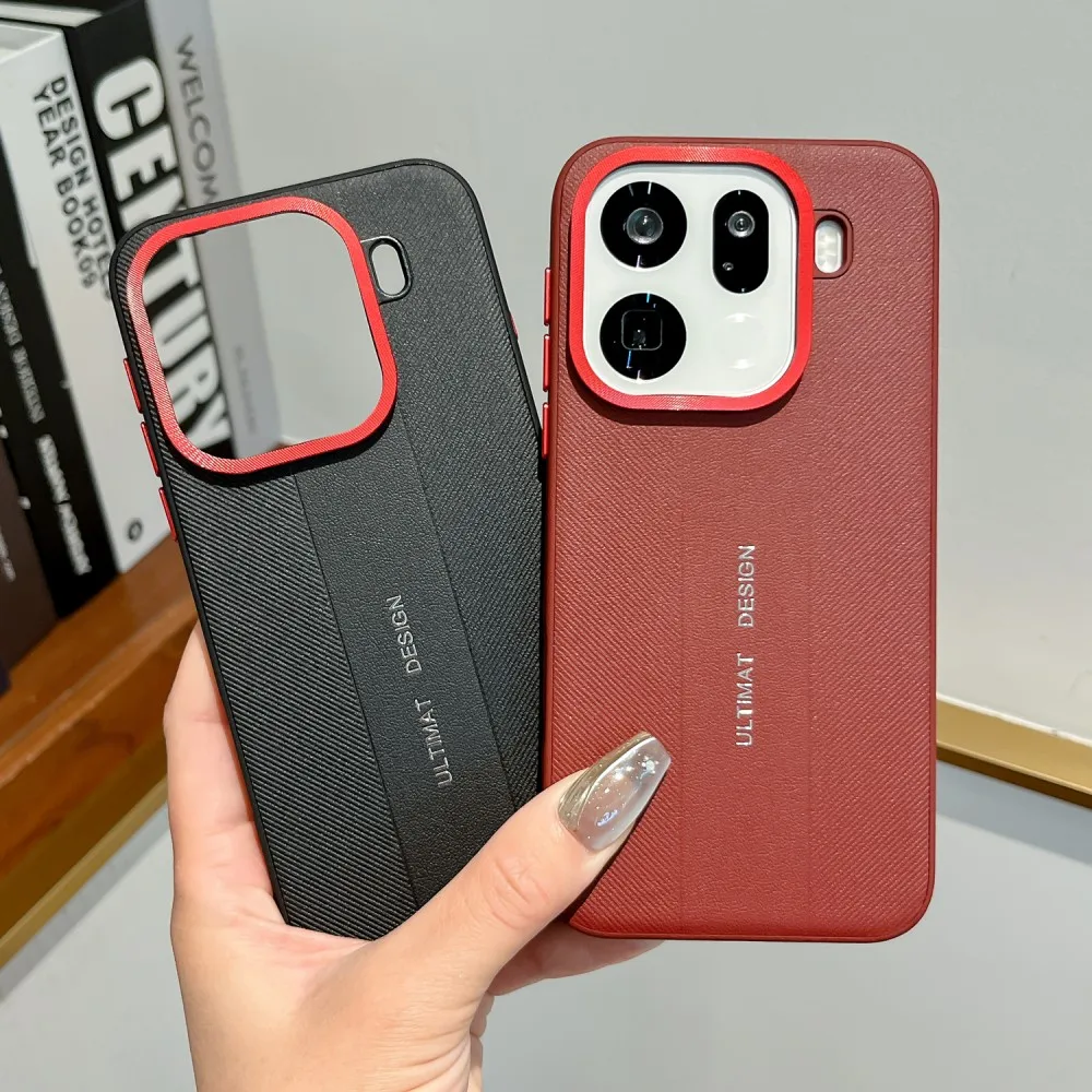 

For OPPO Find X9 Pro Phone Case PC Hard Shell Protection Shockproof Pu Leather For OPPO Find X9 Fashion Back Cover