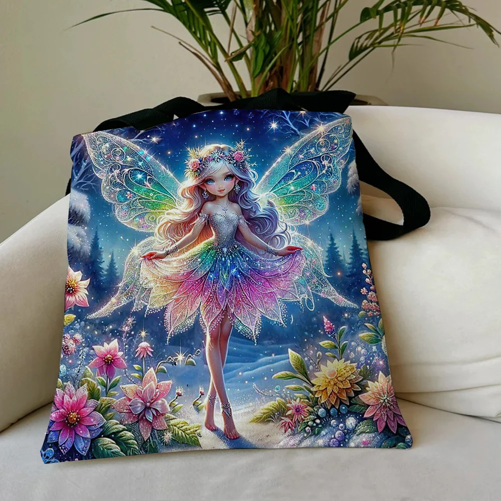 

Набор из 4 льняных сумок-тоут для девочек, вместительные женские сумки через плечо для шопинга