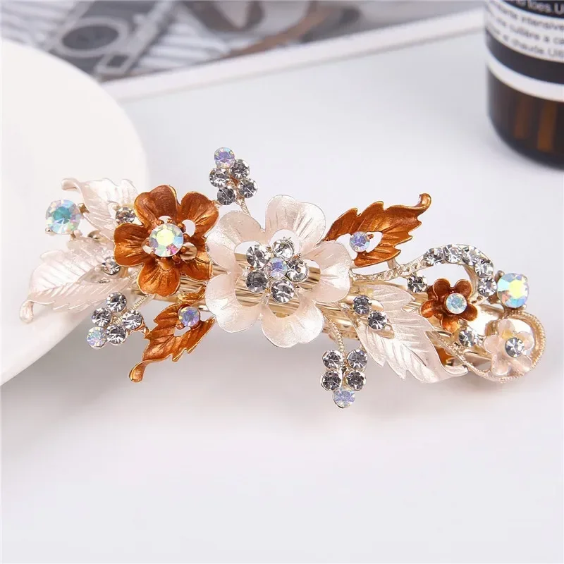 Delysia King Alloy Hollow Flower Barrettes Girl Fashion Crystal Wysokiej jakości wiosenne spinki do włosów