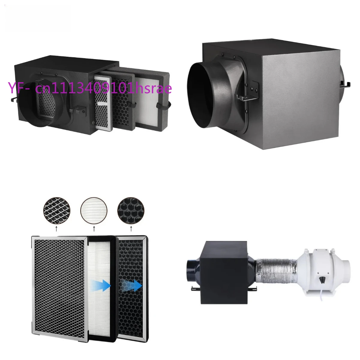 Duct Fan Air Primary Purification Box High Efficiency Filter Screen Deodorizer for Haze Dust Prevention