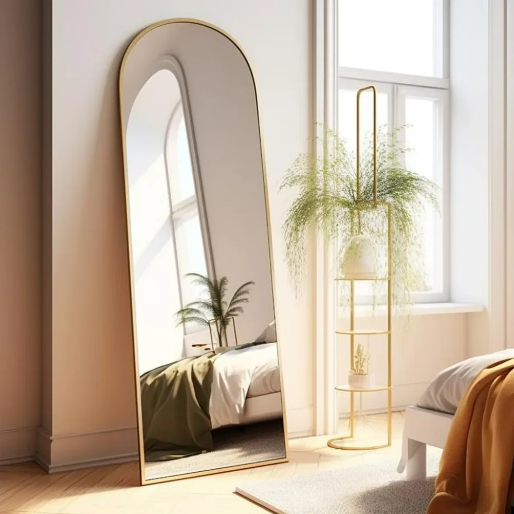 Full Length Mirror, Floor Mirror, 18"×58" Arched Full Length Mirror with Stand, Full Body Mirror, Standing Mirror