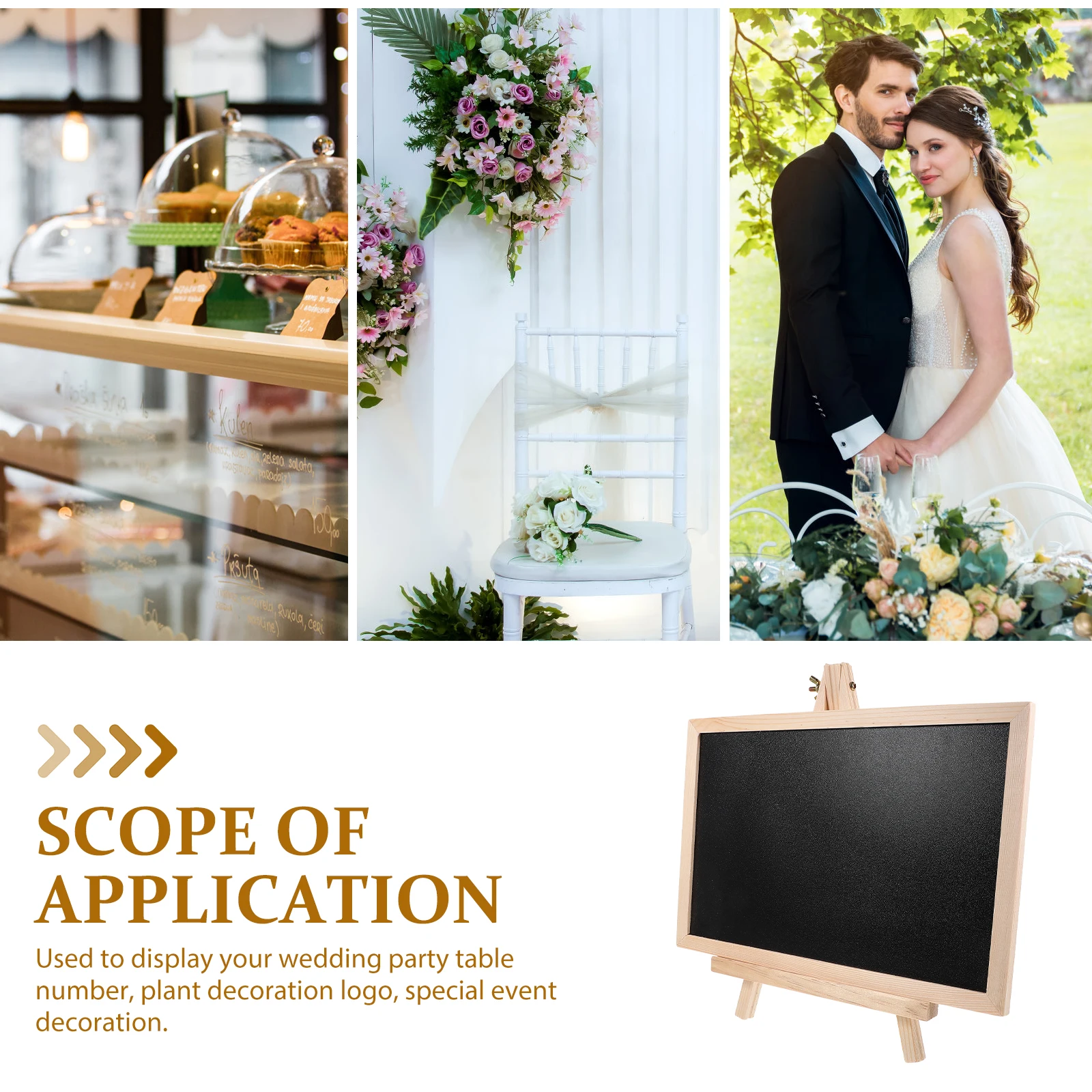 Desktop Chalkboard With Stand Wooden Message Board Small Blackboard Sign Tabletop Display For Bar Wedding Decor Erasable