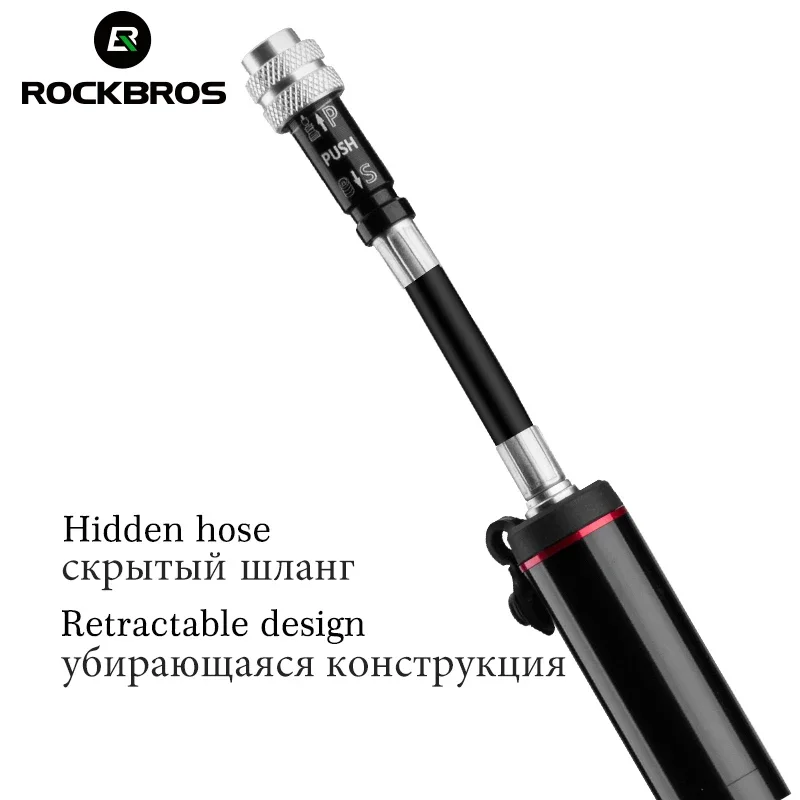 ROCKBROS Bike Bicycle Pump Aluminum Alloy 150PSI High Pressure Mini Air Pump For Bike Cycling Tire Inflator MTB