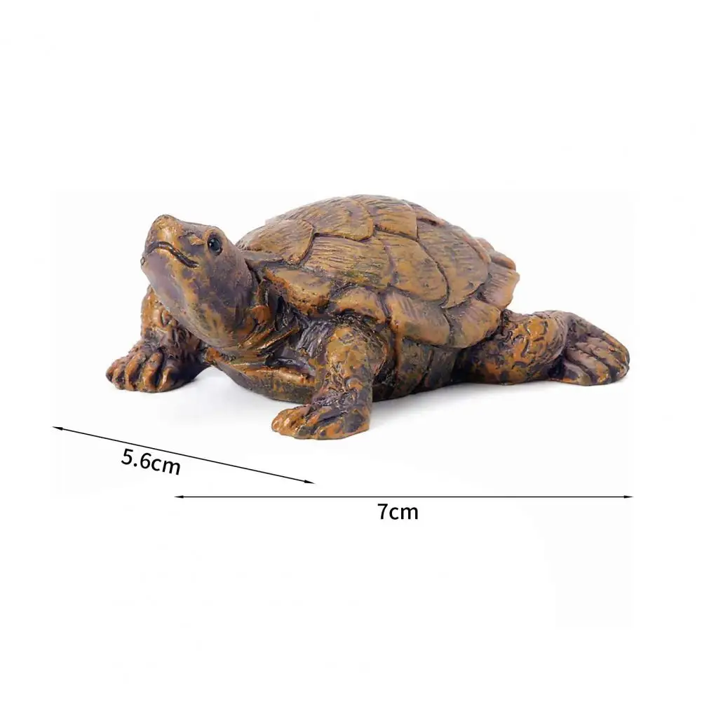 Simulation Turtle Statue Realistic Looking Resin Miniature Tortoise Ornament Outdoor Pond Decor Garden Supplies