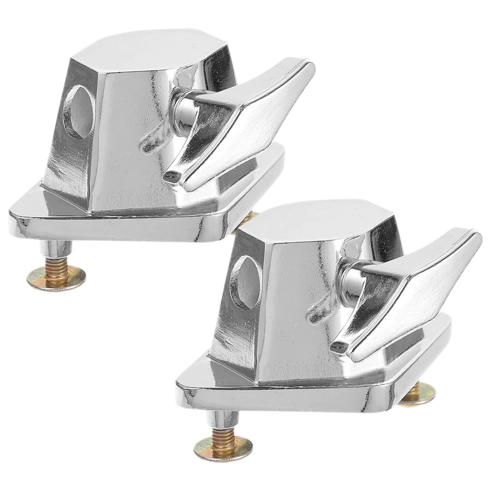 

2 Pcs Silver Plated Iron Saddle Ear Bracket Adjustable Height Tom Drum Kit Mount Snare Parts Accessories Floor Legs Base Drum