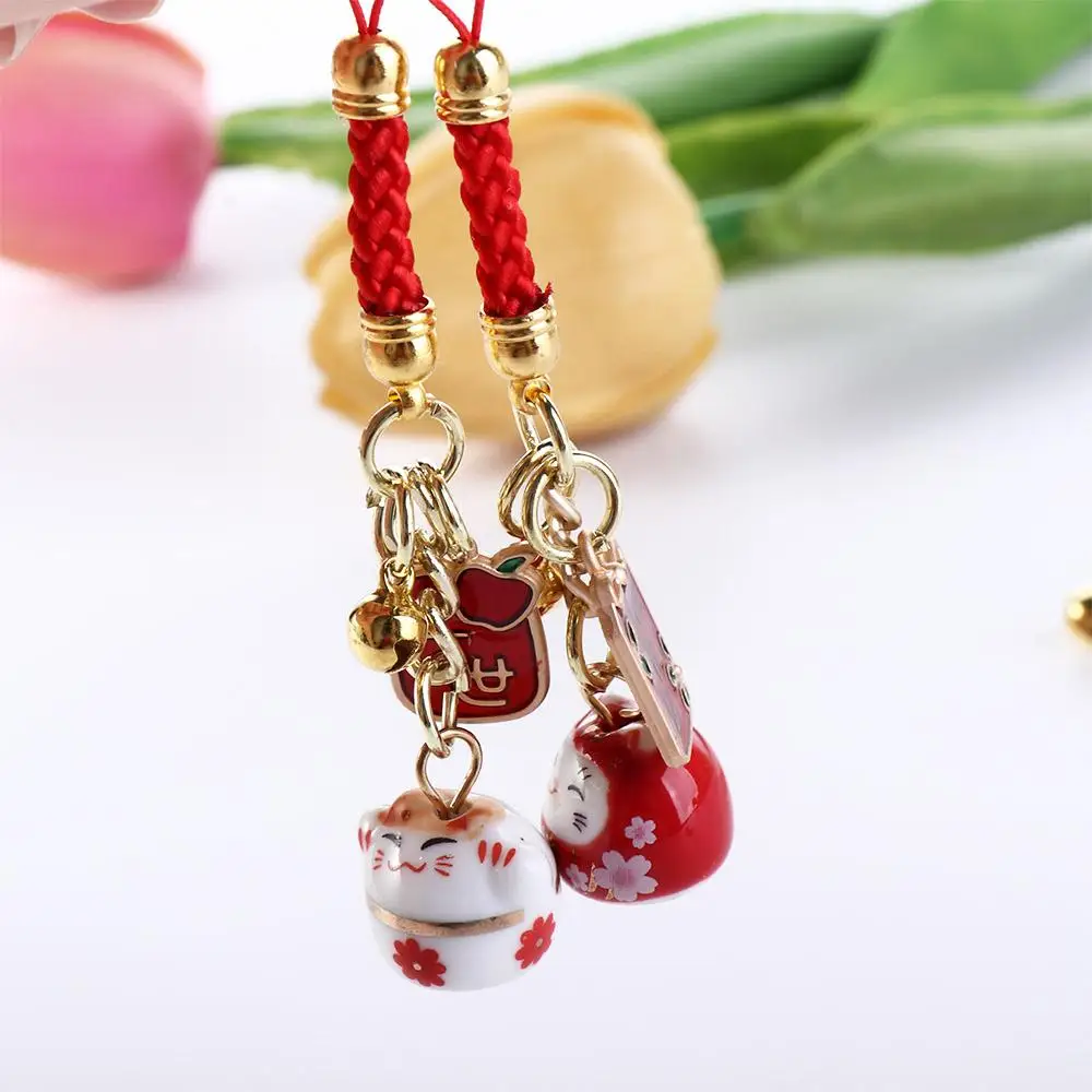 

Мини-сакура кошка аксессуары для ключей от машины ремешки для телефона забавный корейский стиль брелок для ключей сумка аксессуар сумка кулон милый брелок