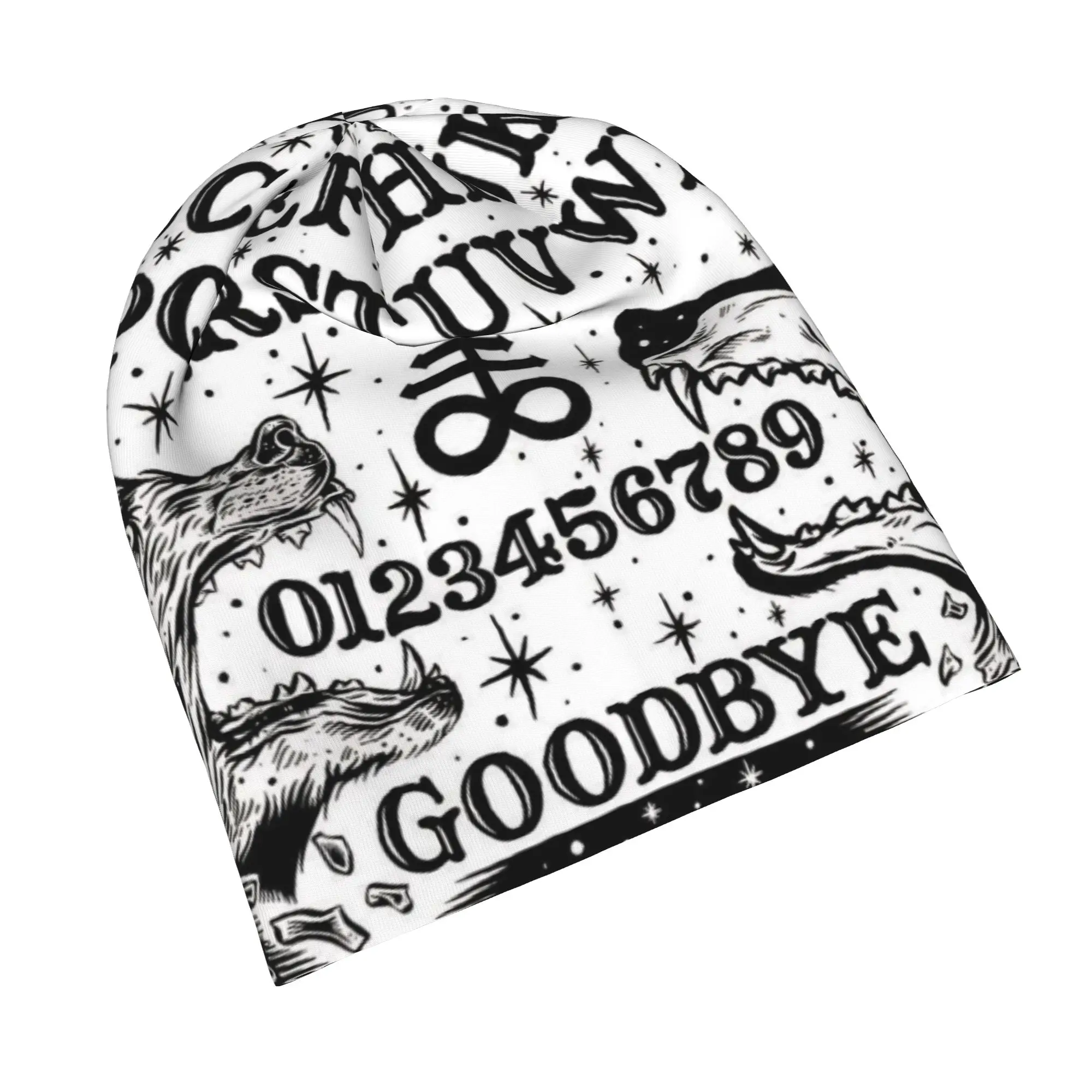 Ouija Board Bonnet Hat Casual Ski Magic Wolf Skullies Beanies Hats Men's Women's Warm Dual-use Cap