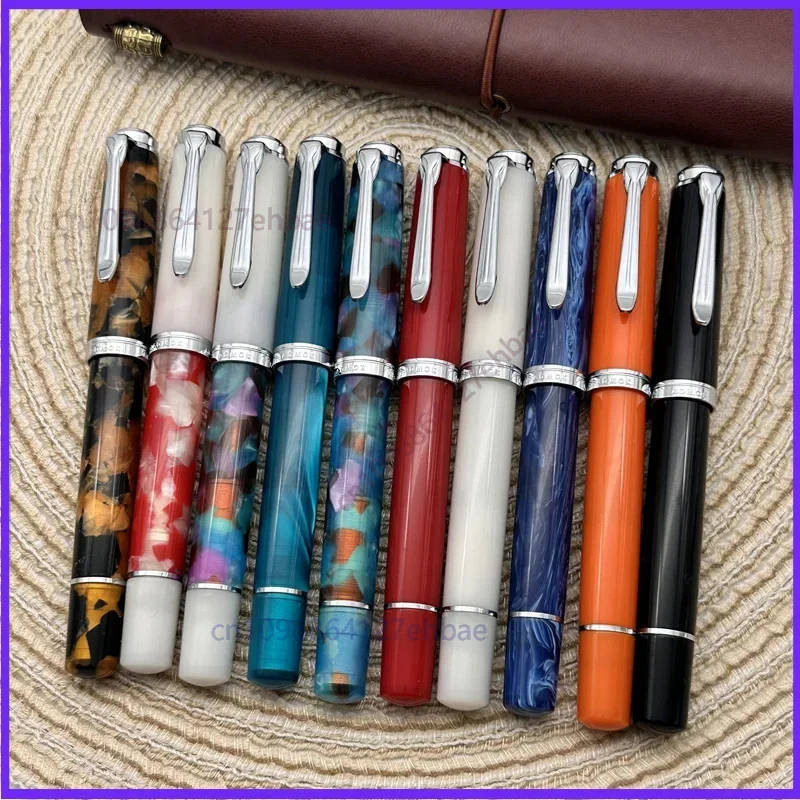 For Admok M400 Piston Fountain Pen New Transparent Rein Schmidt EF/F/M 0.38/0.5/0.7mm Nib Writing Ink Pen School Office Supplies