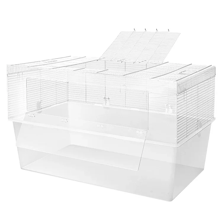 

Transparent 85cm Large Size Hamster House Set Wire Mesh Rabbit Hamster Cage with Acrylic Foundation