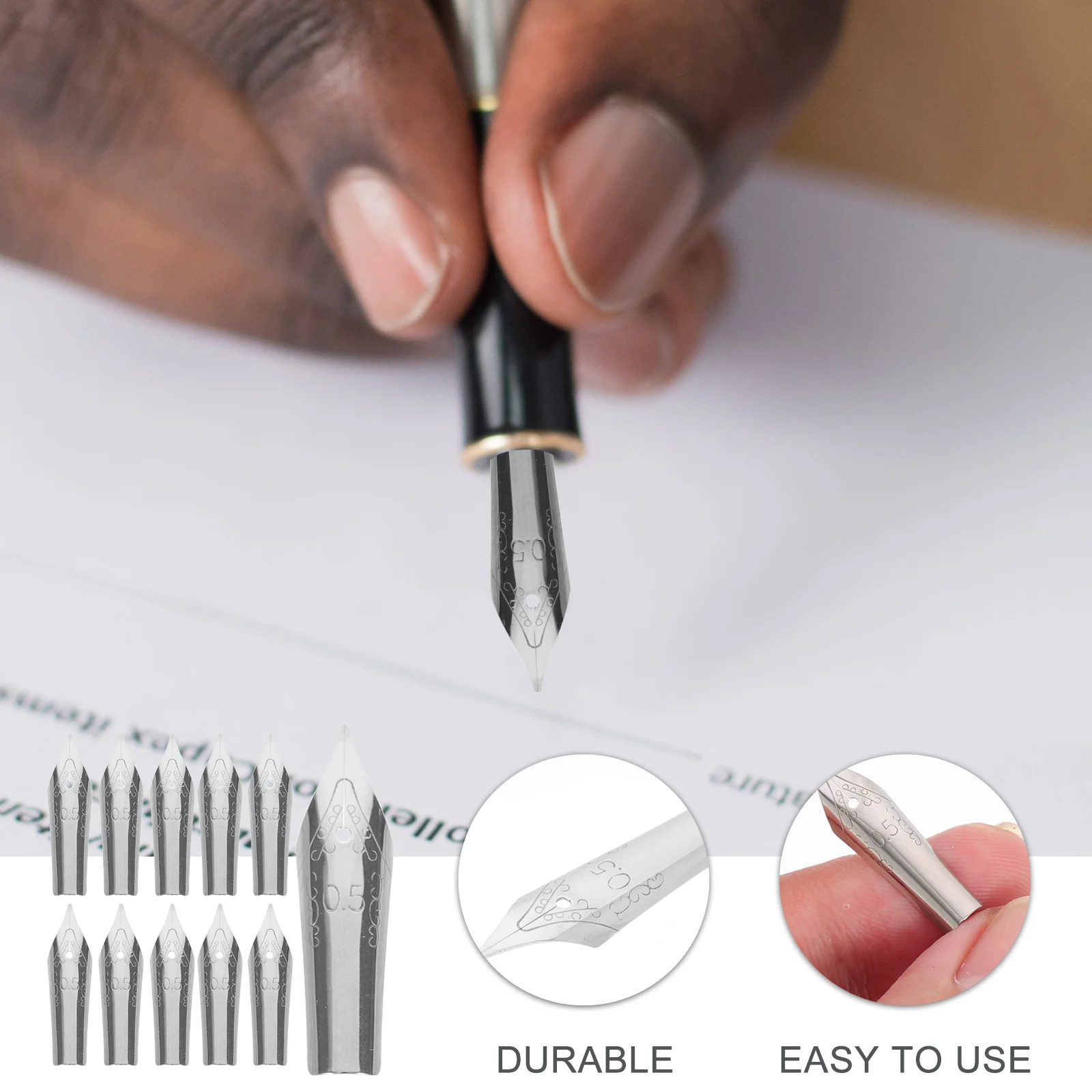 

30pcs Steel Pen Nib Metal Calligraphy Tips Replacement For Fountain Pens Students Practice Writing Supplies Stationery