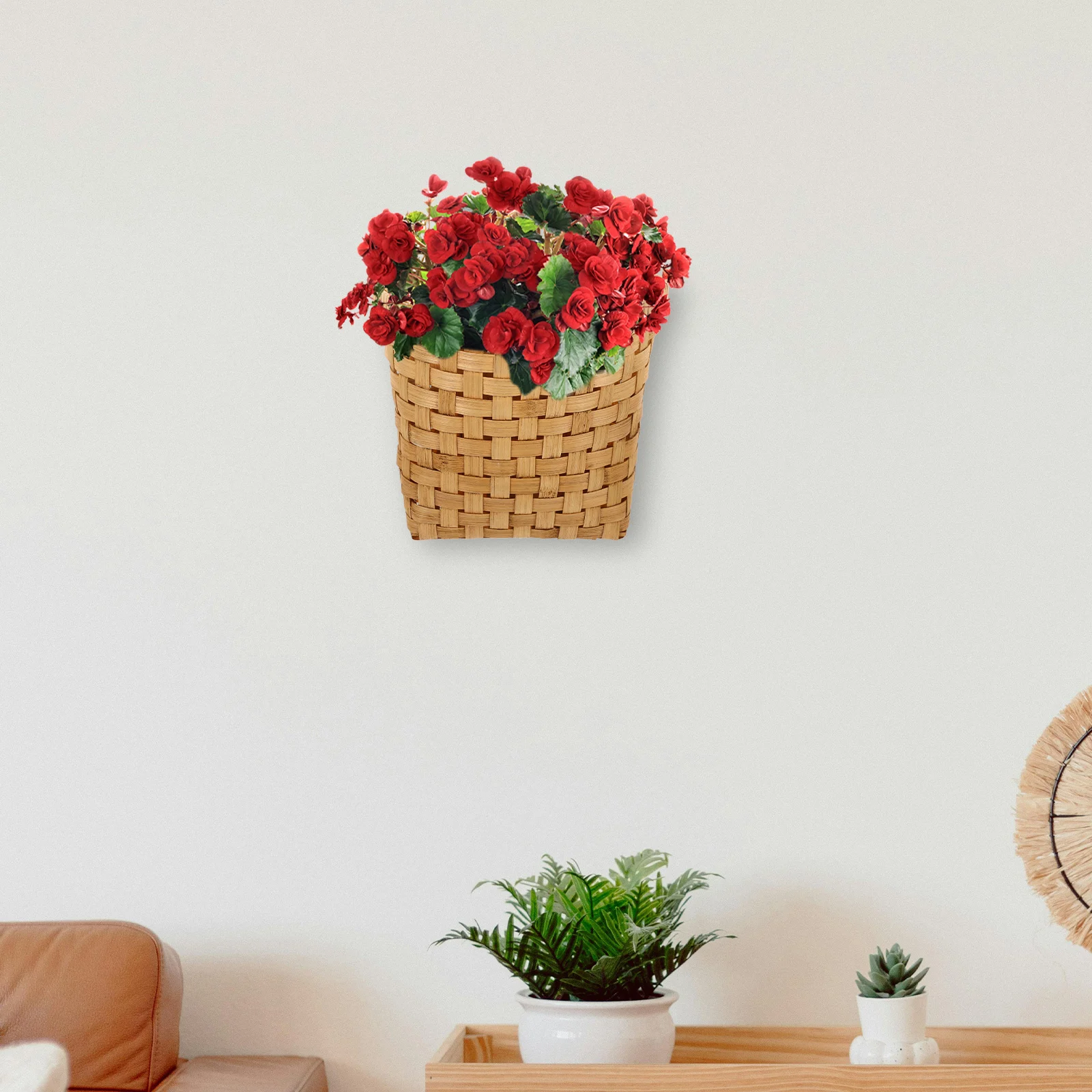 

Wall Hanging Basket Woven Storage Baskets for Kitchen Produce Plant Decor hanging fruit onion storage wall mounted bins