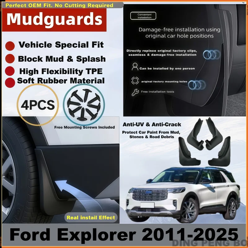 Mud Flaps Splash Guards For Ford Explorer 2020-2022 2023 2024 2025Fender Protector Cover Car Accessories Auto Styling Mudguards