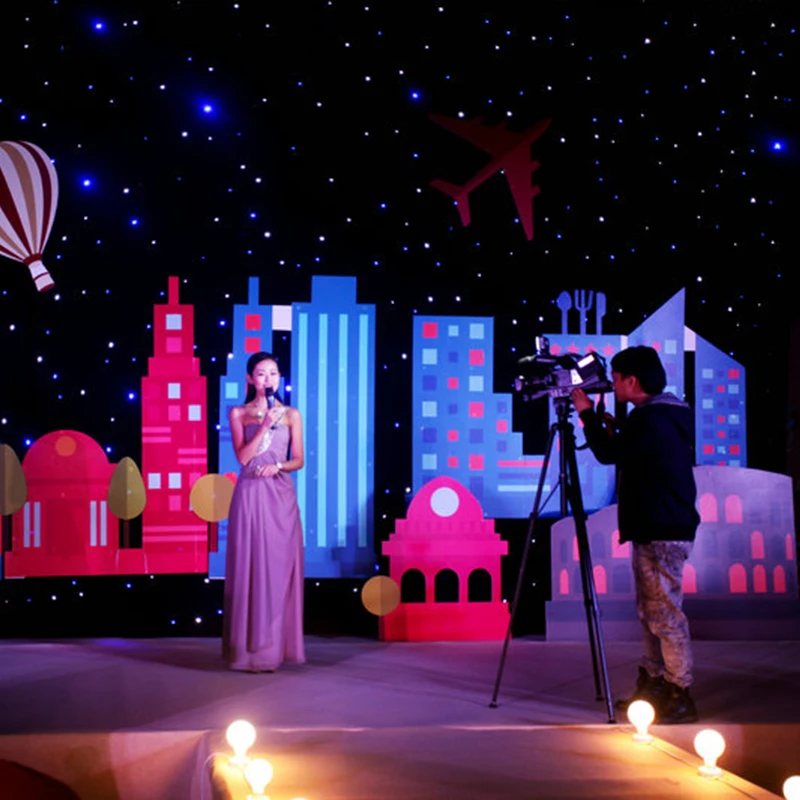 Customizable LED Backdrop Top Quality LED Star Cloth Starry Sky Cloths Curtain DMX512 Control For Stage Wedding Event Show Party