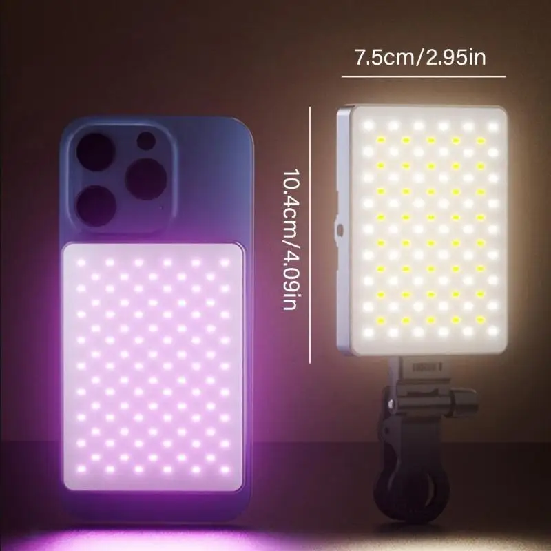Multifunctional Clip On Beauty Light Color Changing Phone Fill Light For Video Outdoor K1KF