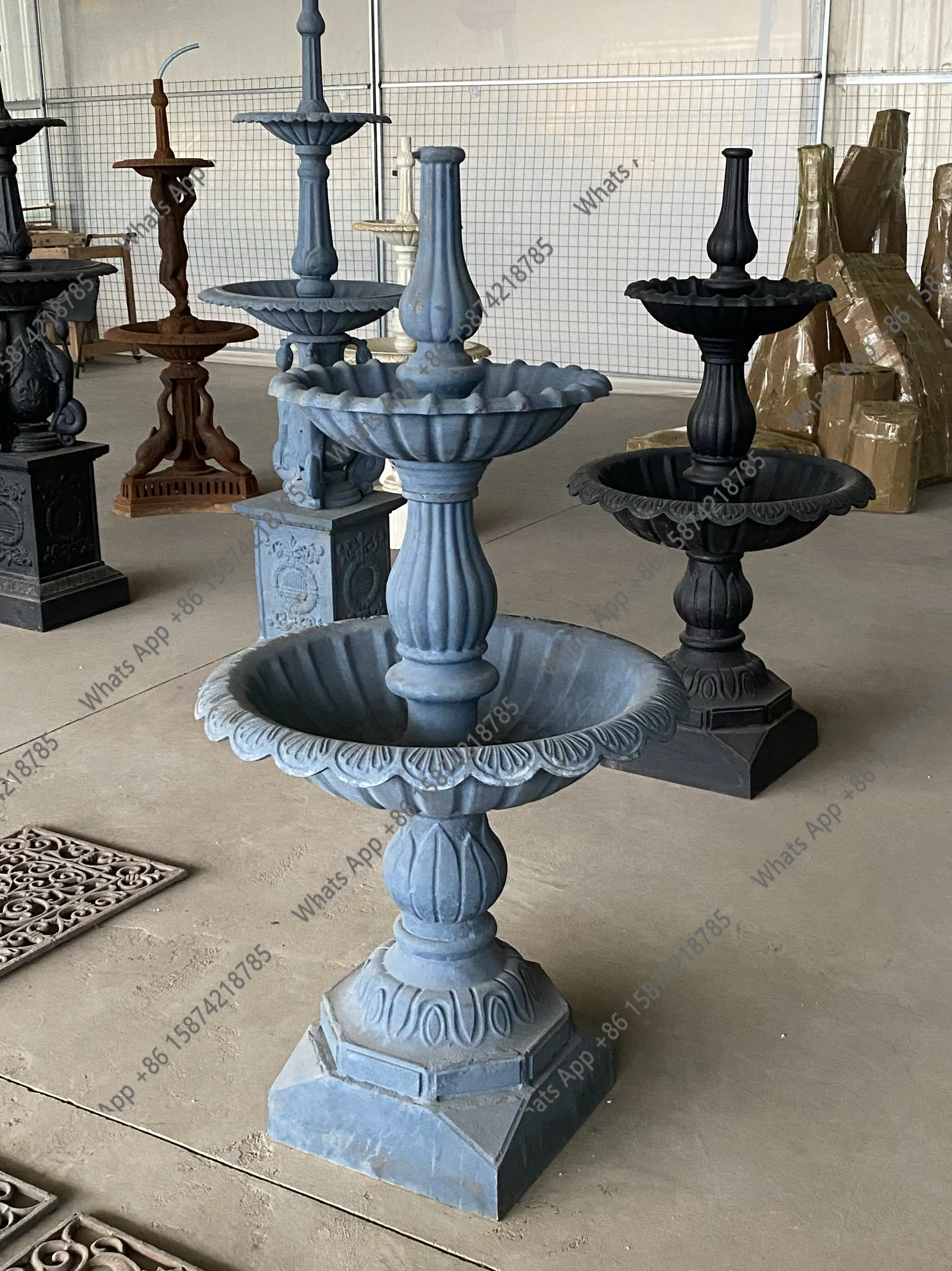 European-style running water cast iron double-layer fountain outdoor courtyard garden fountain landscaping decoration wedding