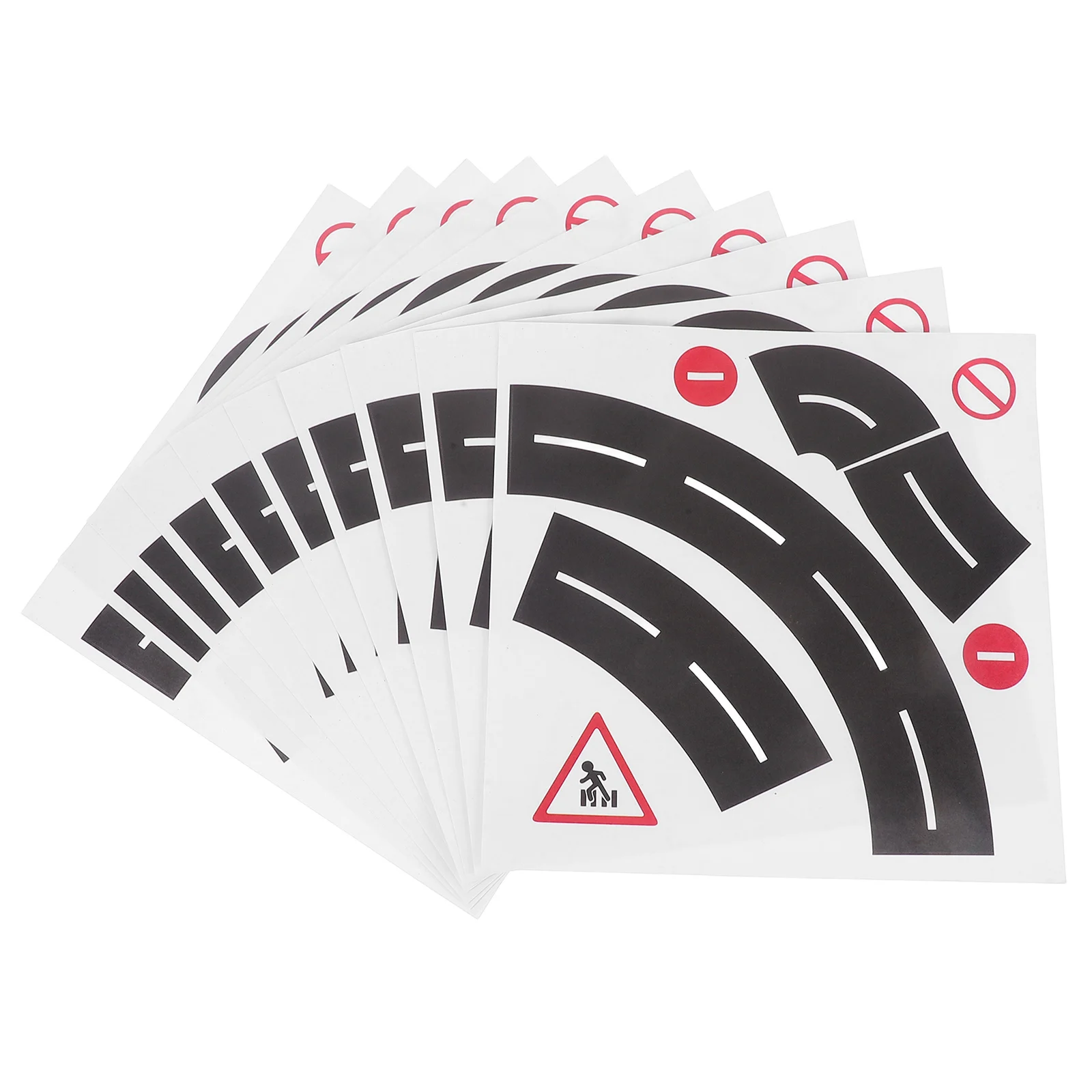 

10 set Curved Road Stickers For Kids Removable Diy Traffic Signs Durable Floor Wall Decals Educational Game Home Kindergarten