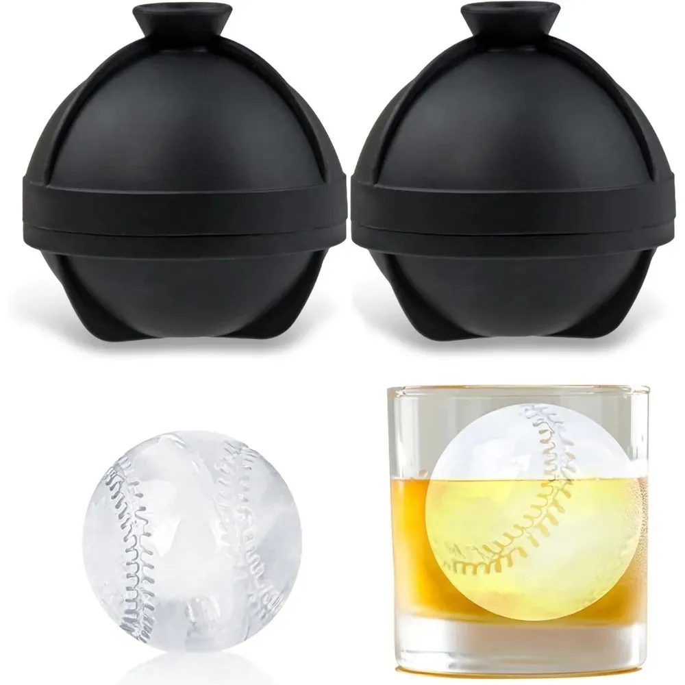 

Baseball Cube Molds Set of 2,Whiskey Round Cube Molds,Novelty Sphere Molds Create 2.5 Inch Baseball Shaped