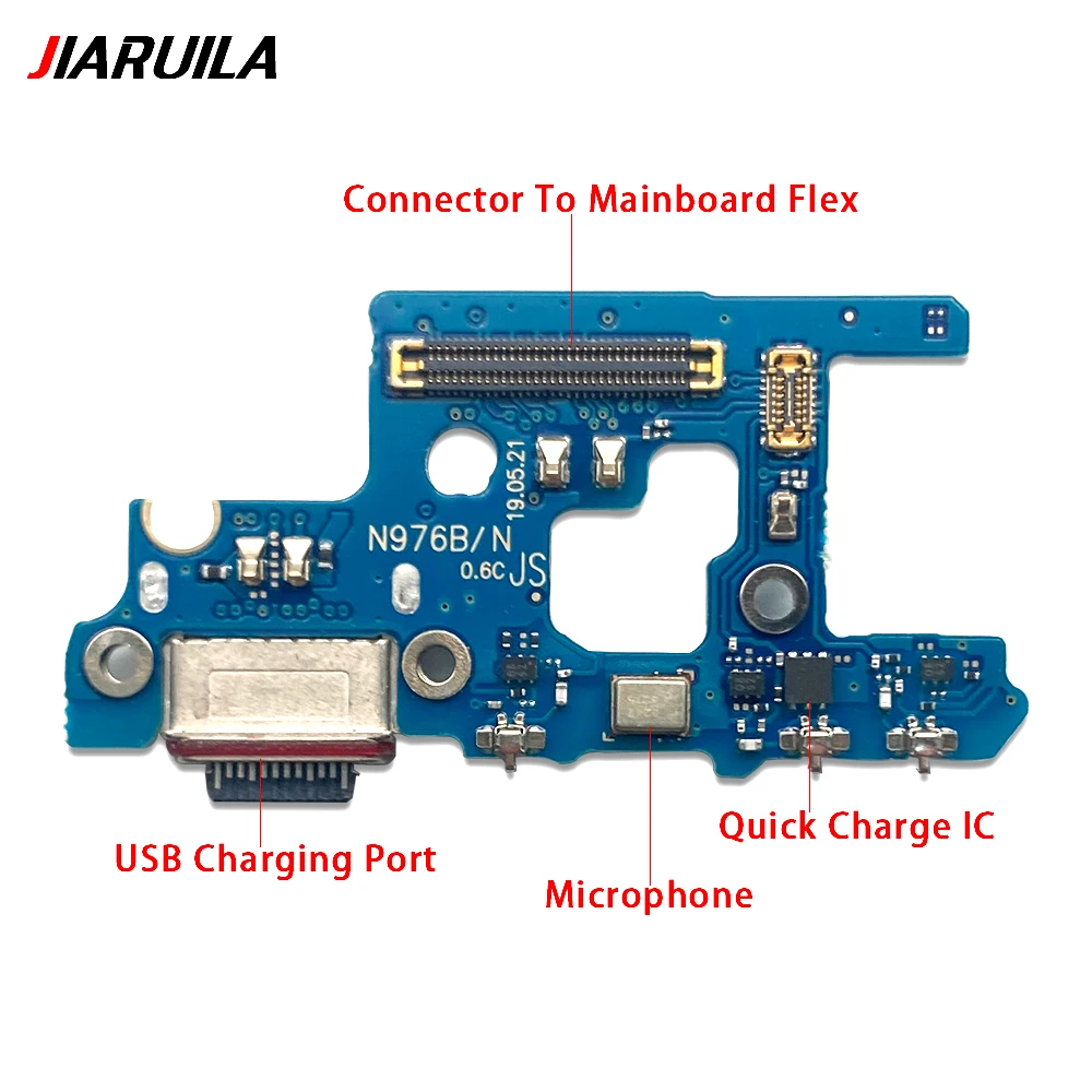 USB Charging Port Charger Board Flex Cable For Samsung Note 10 Plus + N975F N976N N976B Dock Plug Connector With Microphone