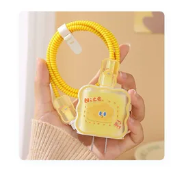 Cute Cartoon Charger Protect Cable Organizer Cover for Apple iPhone 18/20W Charging Case Wrap Anti-bite Line Cord Winding Wire