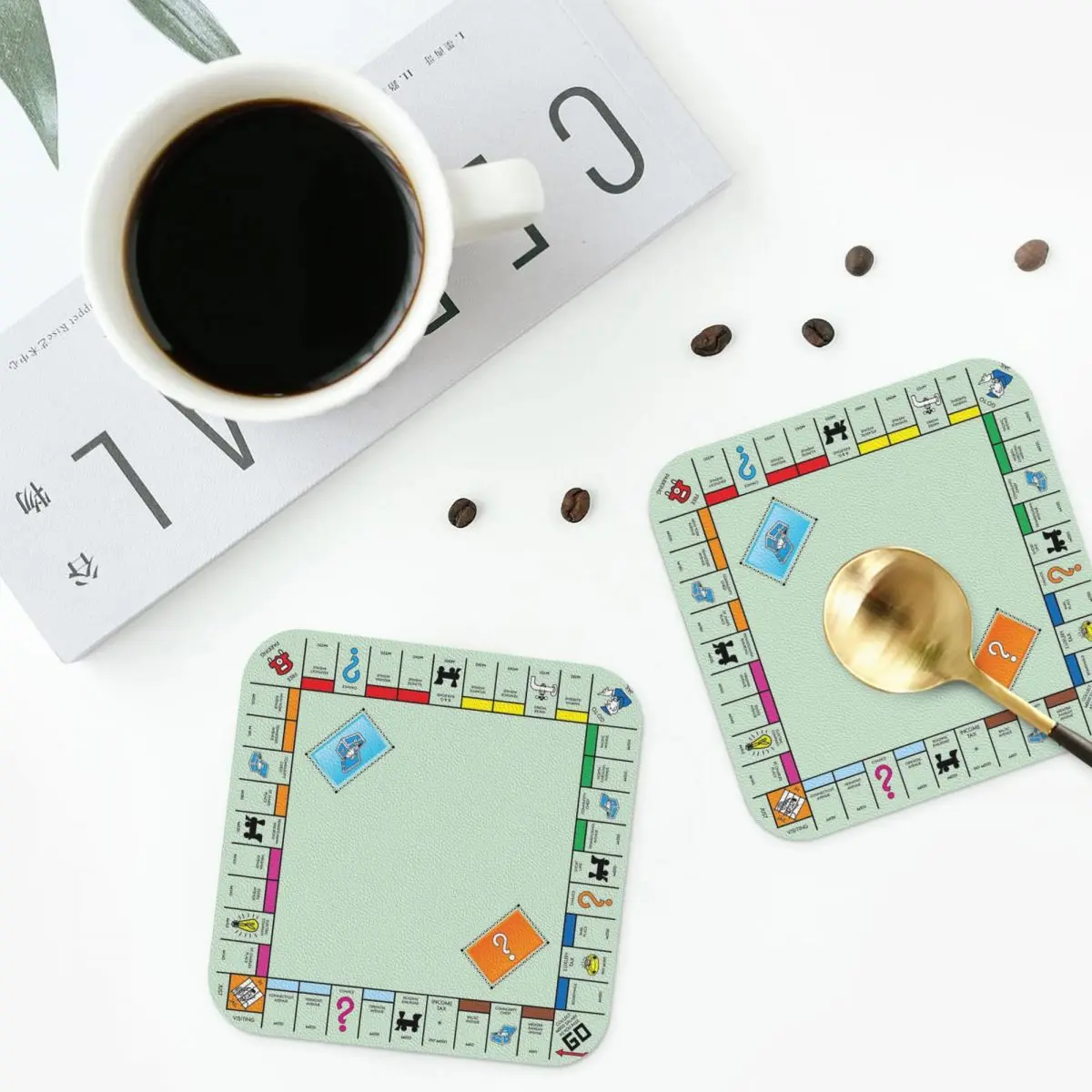 Board Game Board- Monopoly Coasters Dining Table Mat Utensils For Kitchen Induction Mat For Drying Dishes Mat Coffee Mat Hot Pad