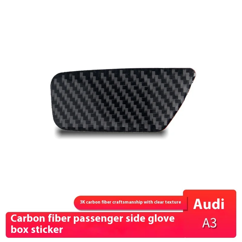 

For Audi A3 Interior Modification, Real Carbon Fiber Co-pilot Hand Box Switch Decorative Sticker, Auto Parts