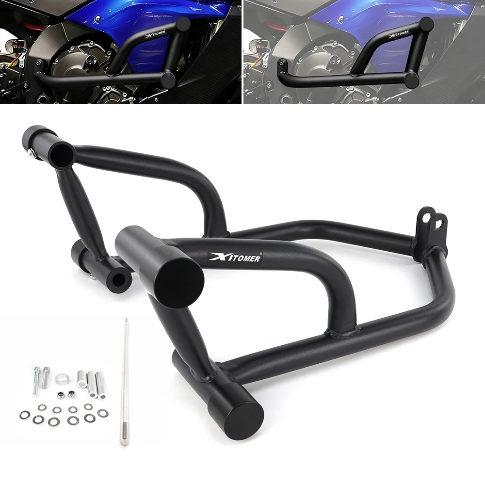 For Yamaha YZF-R1 YZF R1 YZFR1 2015-2026 Motorcycle Steel Stunt Crash Cage Engine Guard Highway Bars Bumper Protector Race Rail