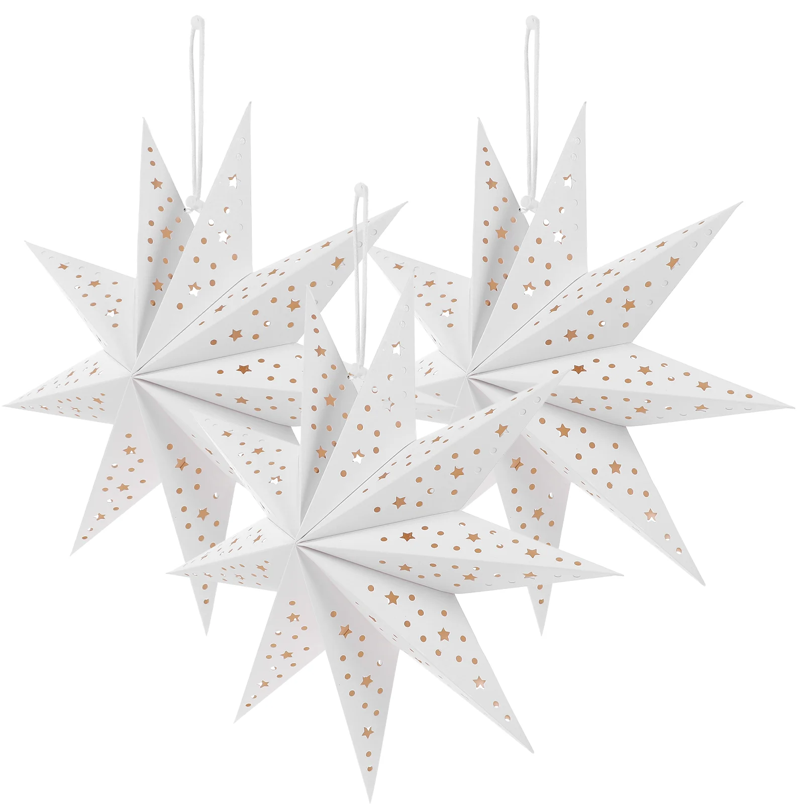 3 Pcs Nine Pointed Star Lamp Covers Shade For Christmas Decorative LED Ceiling Light Tree Topper Lights Accessory