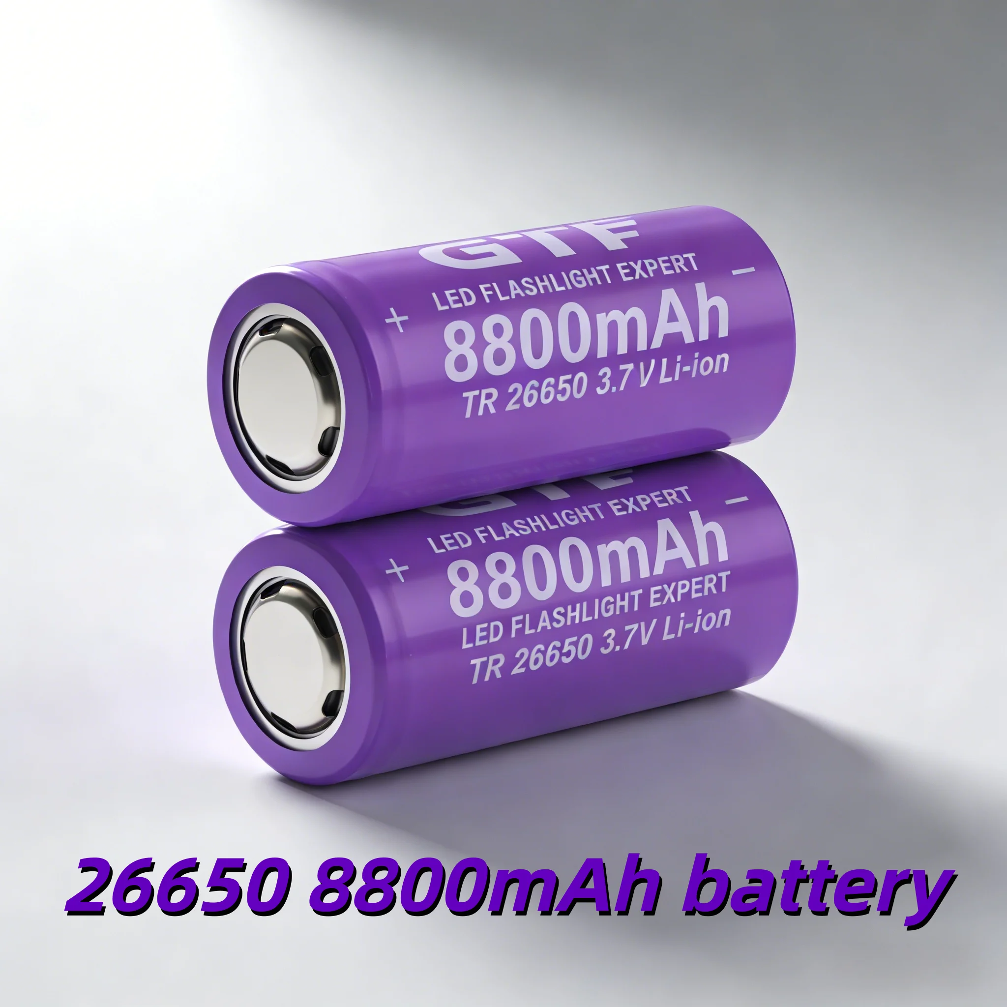 26650 3.7V 8800mAh Rechargeable Li-ion Battery High Drain 1000+ Cycles Long Life for Outdoor Gear RC Cars Headlamps Flashlights