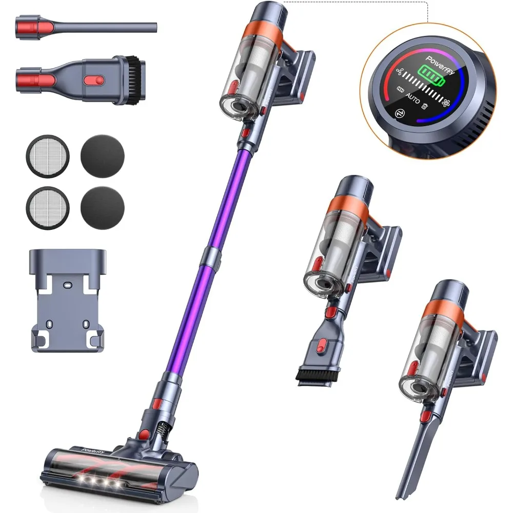 

Cordless Vacuum Cleaner, 40Kpa Stick Vacuum Cleaner 450W Powerful Vacuum Cleaner, 1.5L Dust Cup Lightweight Cordless