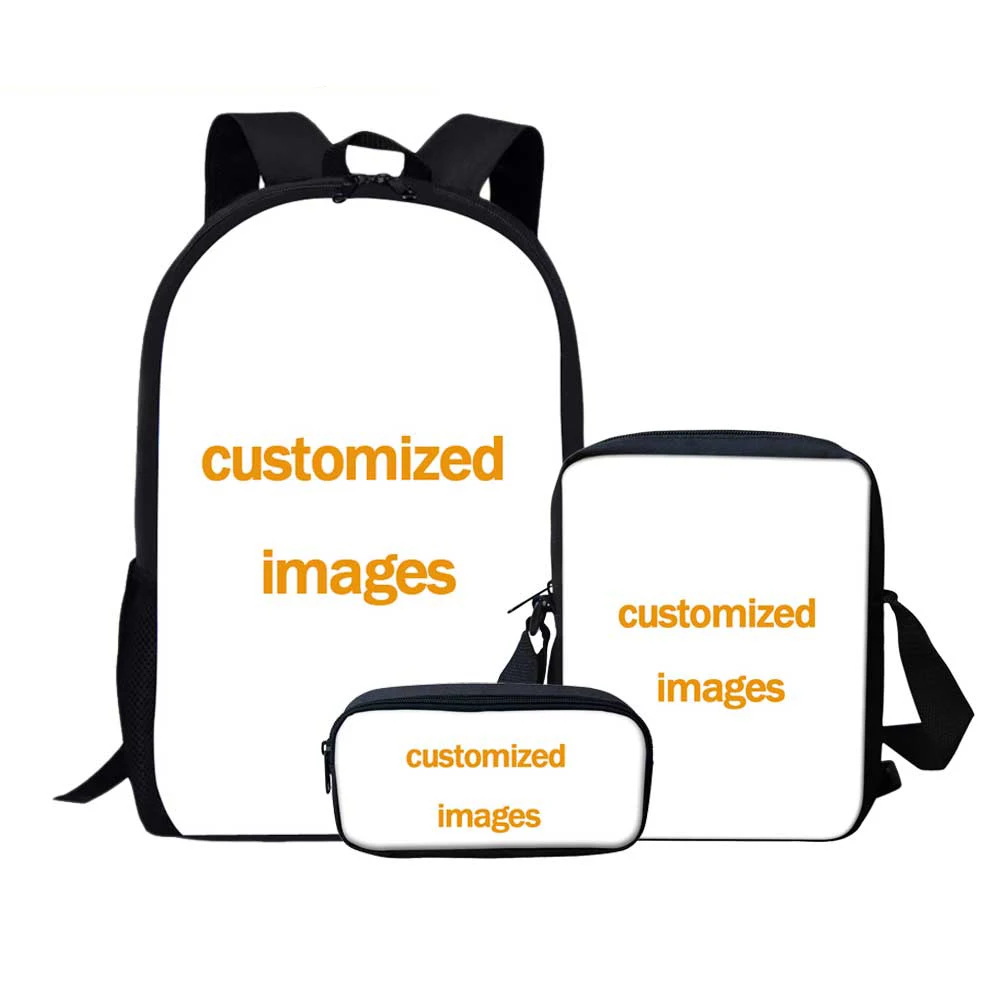 

WHEREISART 2022 Schoolbags Teenager Boys Girls Customized Prints Kids School Backpacks Book Bag School Bag Set 3PCS Dropshipping