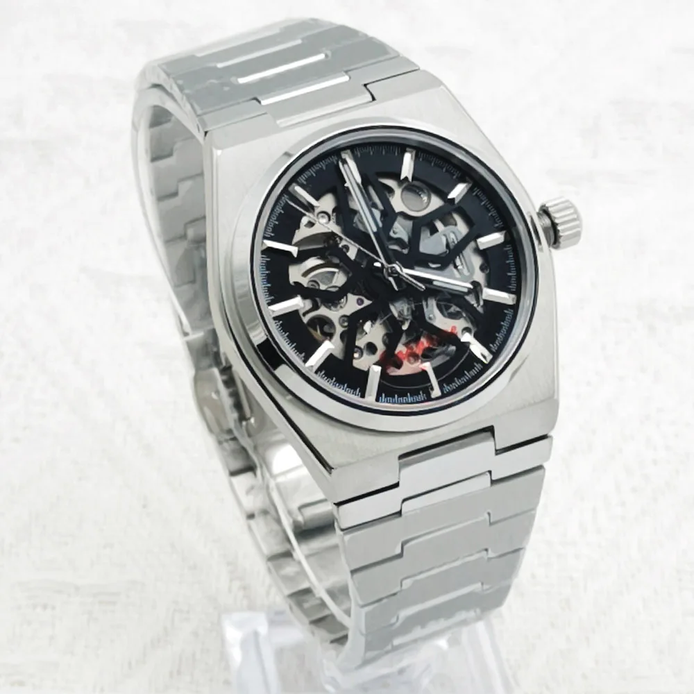 Fashion 40MM Luminous Men's Waterproof steel Watch skeleton Module Luxury Clock NH70 Movement Automatic Watch Mechanical