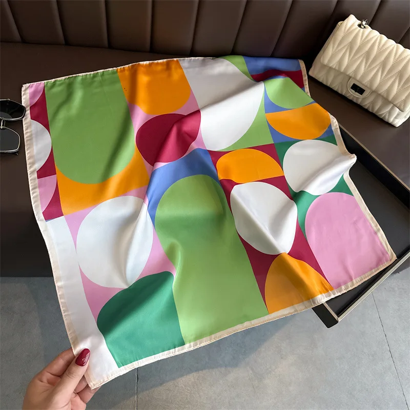 

Fashion Square Silk Scarf Women Hairband Printed Small Satin Shawls Foulard Neckerchief Female Headbands Bandana Soft Scarves