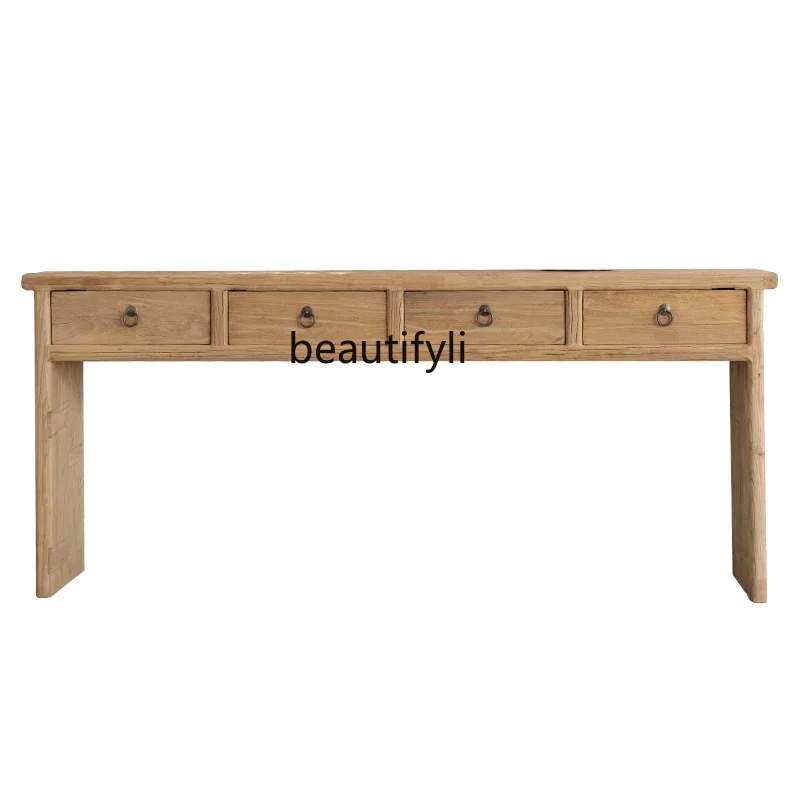

V Console Console Tables Old Elm a Long Narrow Table Lobby Altar Altar Partition Antique Solid Wood Desk