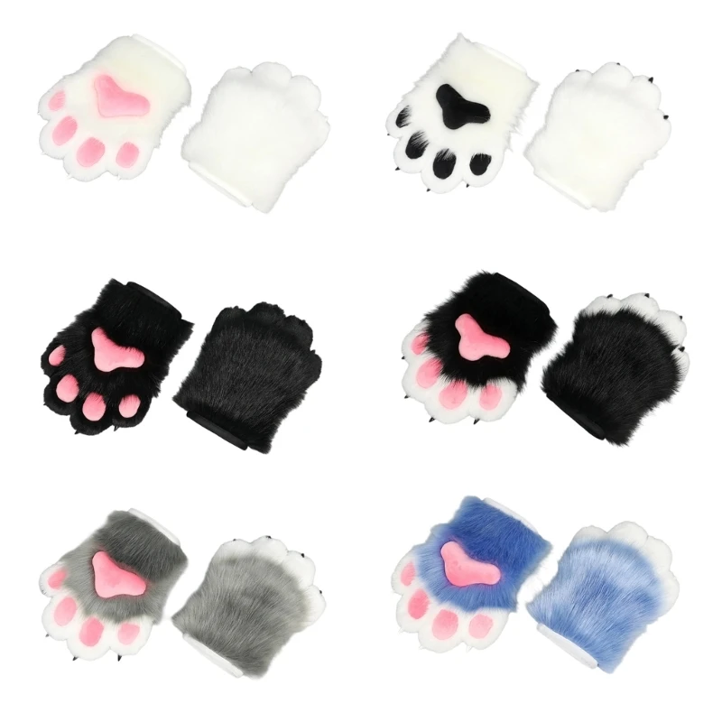 

Cats Paws Gloves Anime Costume Winter Warm Paws Hand Gloves Theme Party Handwear Animation Masquerades Party Supply