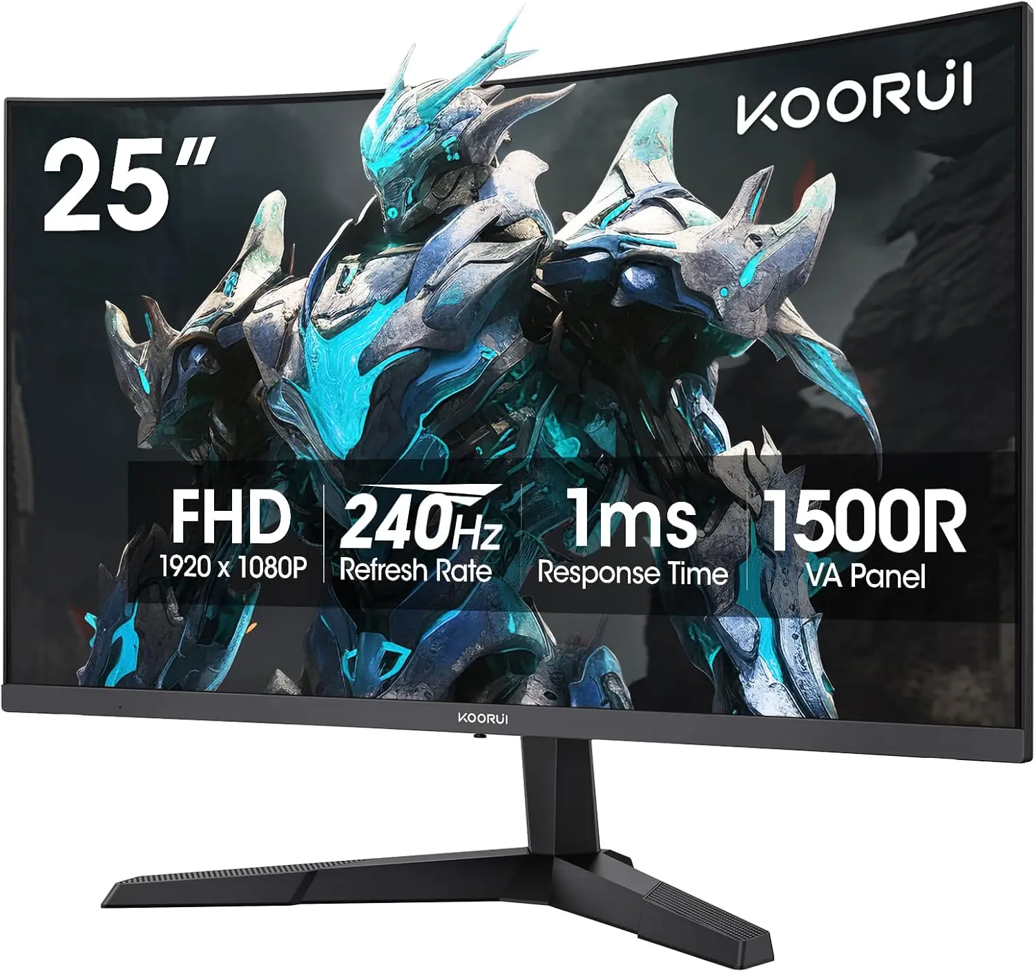 

25-дюймовый изогнутый игровой монитор 240 Гц FHD 1080P, 1500R, 1 мс MPRT, Adaptive Sync, HDR, защита зрения