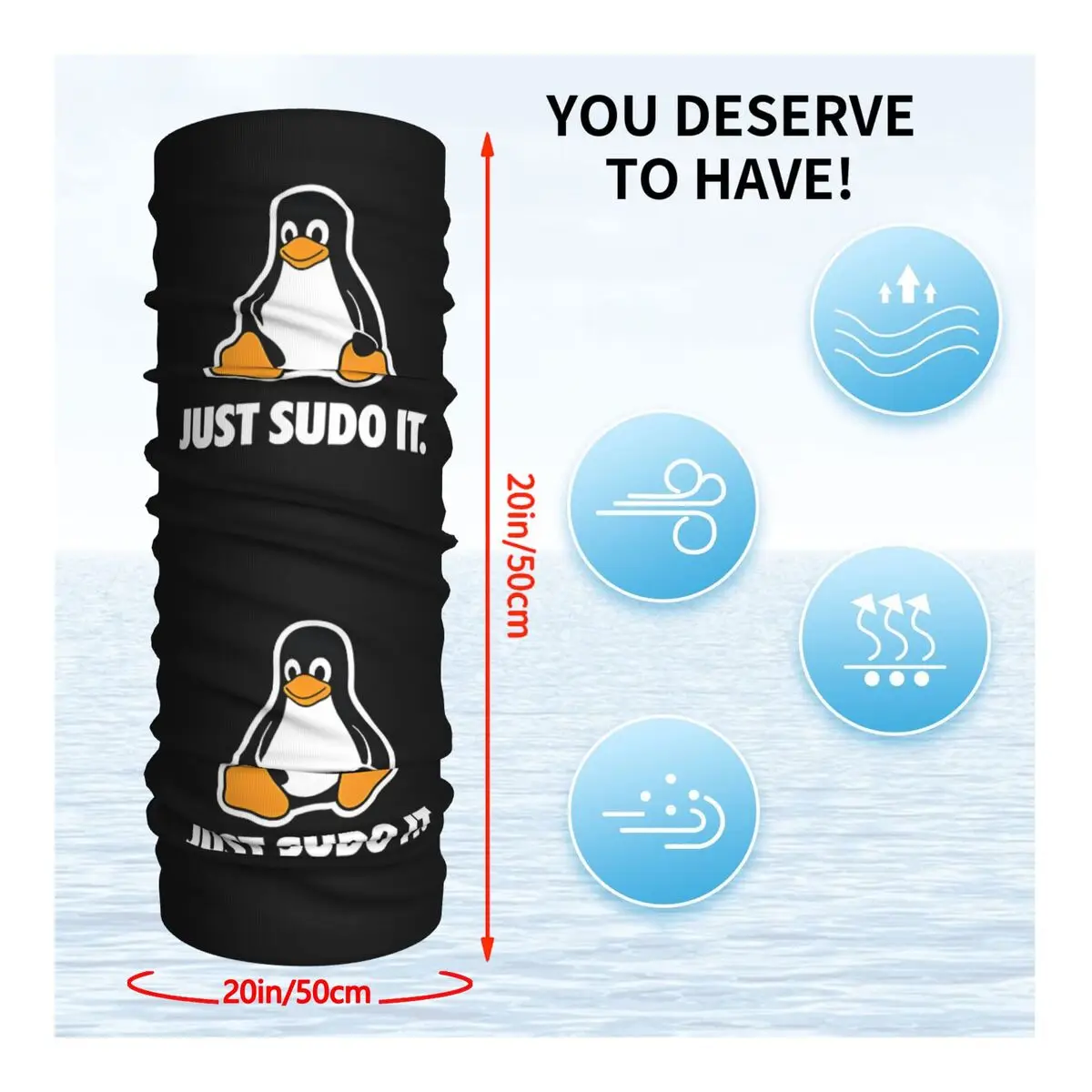 Linux Just Sudo Headband Neck Warmer Men Ski Running Tube Scarf Medical Nurse Face Bandana Gaiter