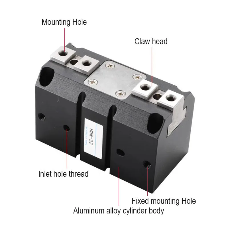 HDW63 HDW100 Strong Parallel Mechanical Gripper Finger Air Pneumatic Cylinder Qi Li Ke type HDW HDW20 HDW25 HDW32 HDW40 HDW50