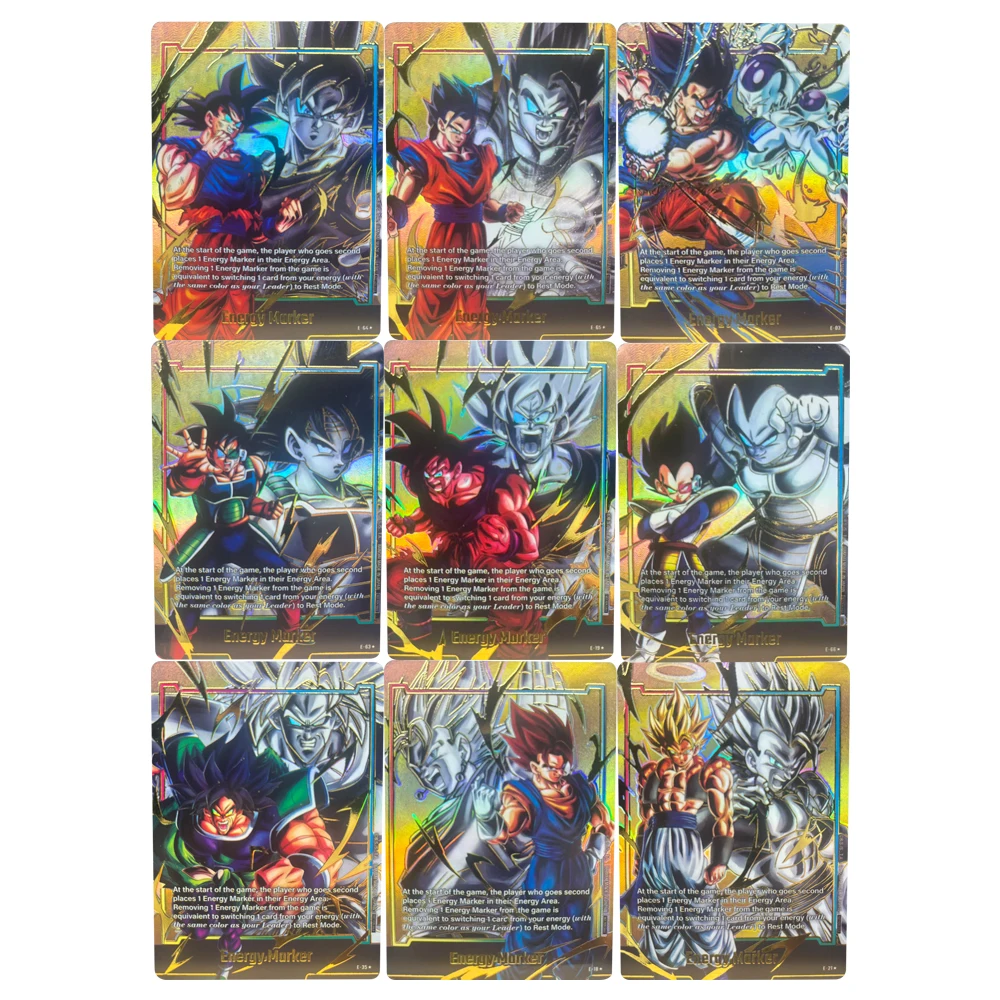 Dragon Ball Sammelkarten Son Goku Son Gohan Energiemarkierungskarten DIY Hochwertige Selbstgemachte Spiel-Anime-Karten Geschenk Spielzeug