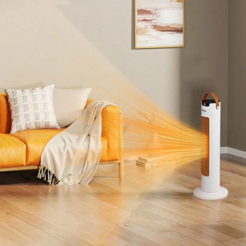 سخان مساحة برجي 24 بوصة 1500 وات، تطبيق واي فاي ذكي، جهاز تحكم عن بعد 60 ° مذبذب 9H مؤقت داخلي للمنزل والمكتب باللون الأبيض #2