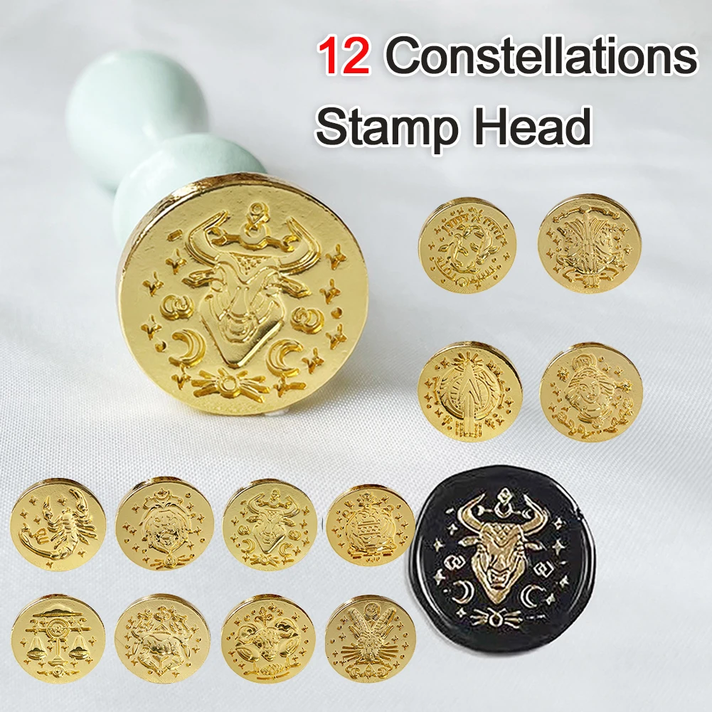 12 Constellations Wax Seal Stamp Vintage Craft Seal Stamp Head Card Envelope Wedding Invitation Gift Wrap Scrapbooking