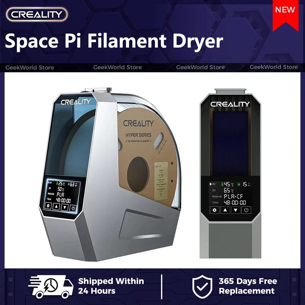 

Creality Space Pi Filament Dryer Box Storage Holder 360° PTC Hot-air Heating Real-time Humidity&temperature Monitoring for 1kg