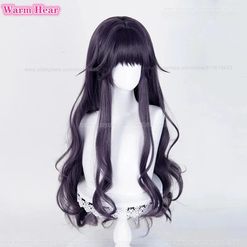 Waguri Kaoruko Long 90cm Purple Grey Curly Heat Resistant Synthetic Hair Halloween Party Cosplay Anime Wigs + Wig Cap gkl/6