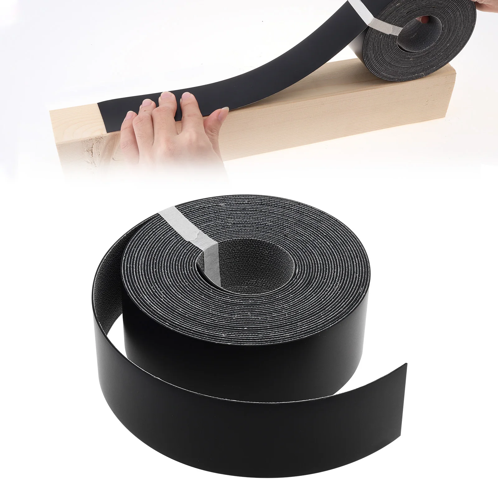 7.62M Black / White Hot Melt Adhesive PVC Edge Banding Pre-glued Veneer Edging for Plywood Table / Cabinet Decor