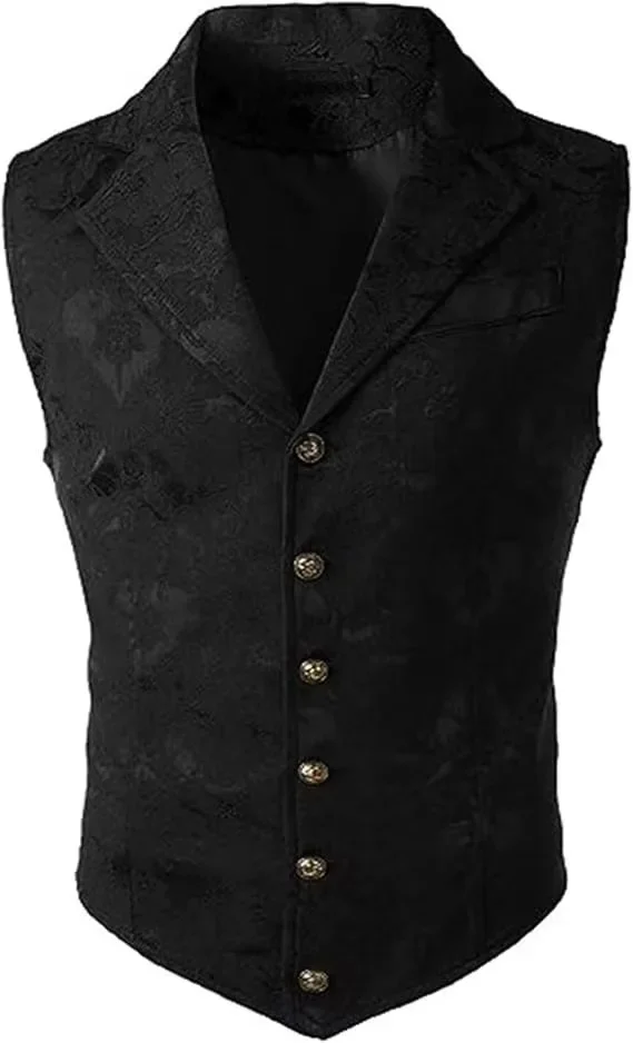 Mittelalterliche Gothic-Weste für Männer Vintage Steampunk-Weste Viktorianisches Kostüm Renaissance-Piratenjacke – Detail 2