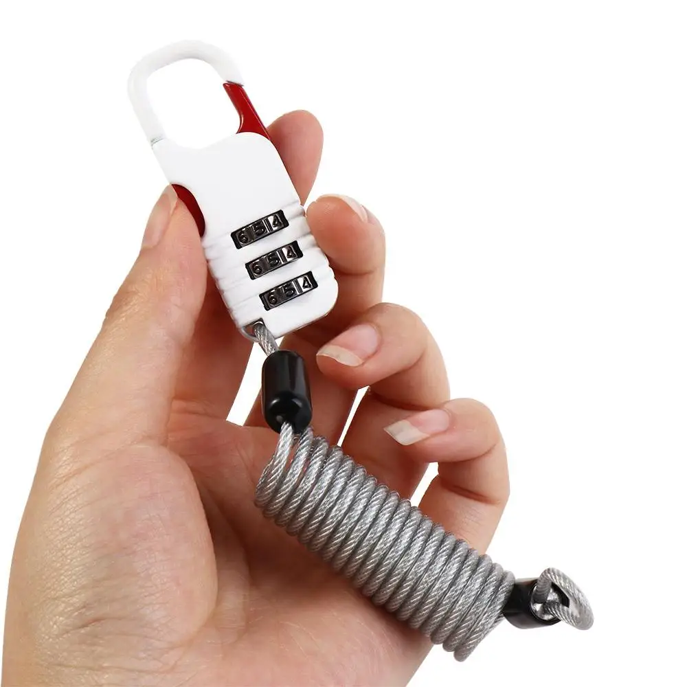 Three Digit Password Bicycle Rope Lock Combination Safety Cable Wire Rope Helmet Lock Anti Theft Motorcycle Wire Rope