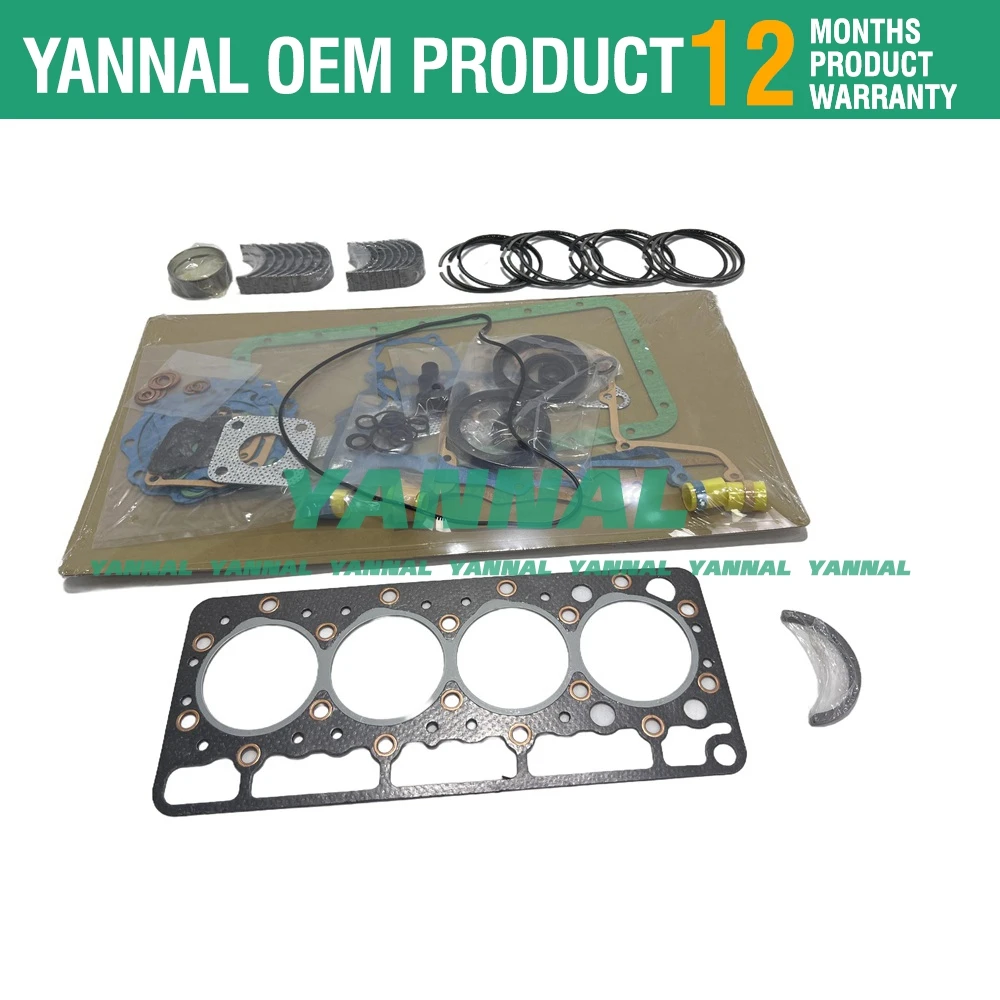 V1100 Overhaul Piston Rings Metal Bearing Kit Full Gasket Kit Fits For Kubota V1100 VH1100 Engine 15901-21050