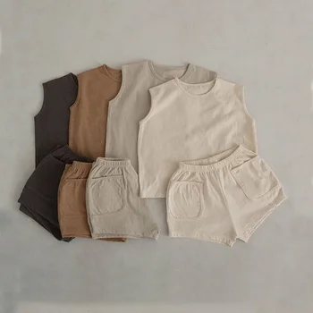 Baby Vest & Shorts Set – Cotton Newborn Casual Homewear Outfit (Boys & Girls)